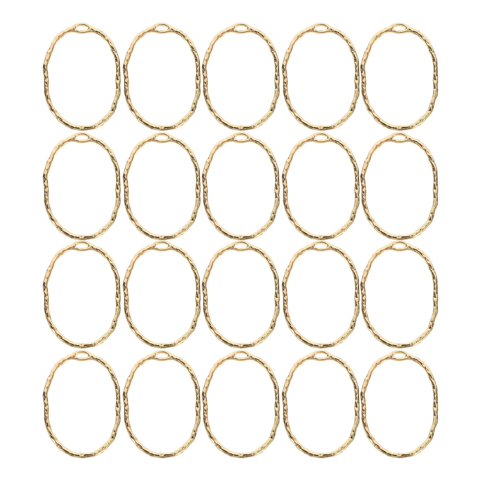 20 قطعة سحر لصنع المجوهرات البيضاوي قلادة الأقراط المواد الذهبية سبائك الزنك السائبة #4