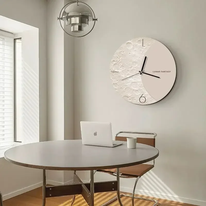 30CM/40CM Nordic Wind Living Room Wall Clock Modern Simple High Sense Dining Room Wall Light Painting Silent No Punch Clock