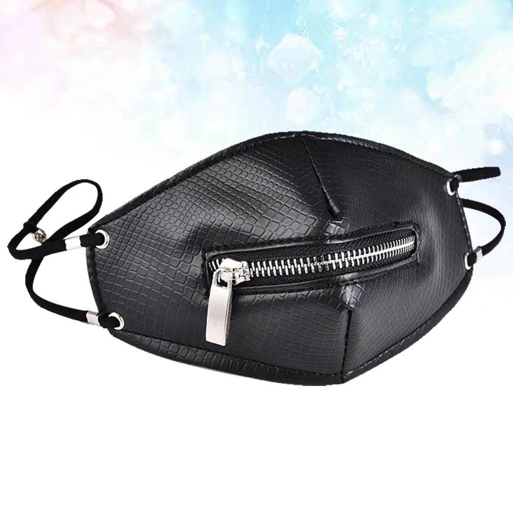 قناع وجه أسود للجنسين بتصميم سحاب مقاوم للرياح والغبار لعروض المسرح الرياضي في الهواء الطلق