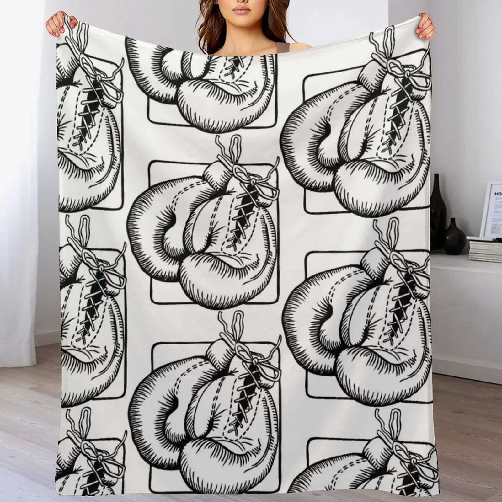 Boxing gloves Throw Blanket Plush Fuzzy Cozy Blanket for Couch Sofa