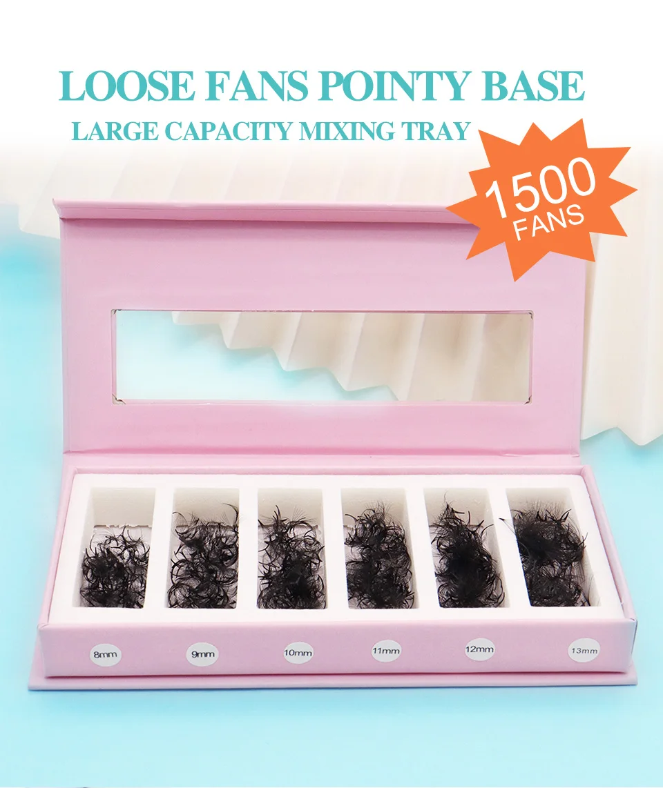 Cmicc 1500 Fans Mixed Length Premade Volume Loose Fans Eyelash Extension Sharp Pointy Stem Promade Russia Lashes Extension