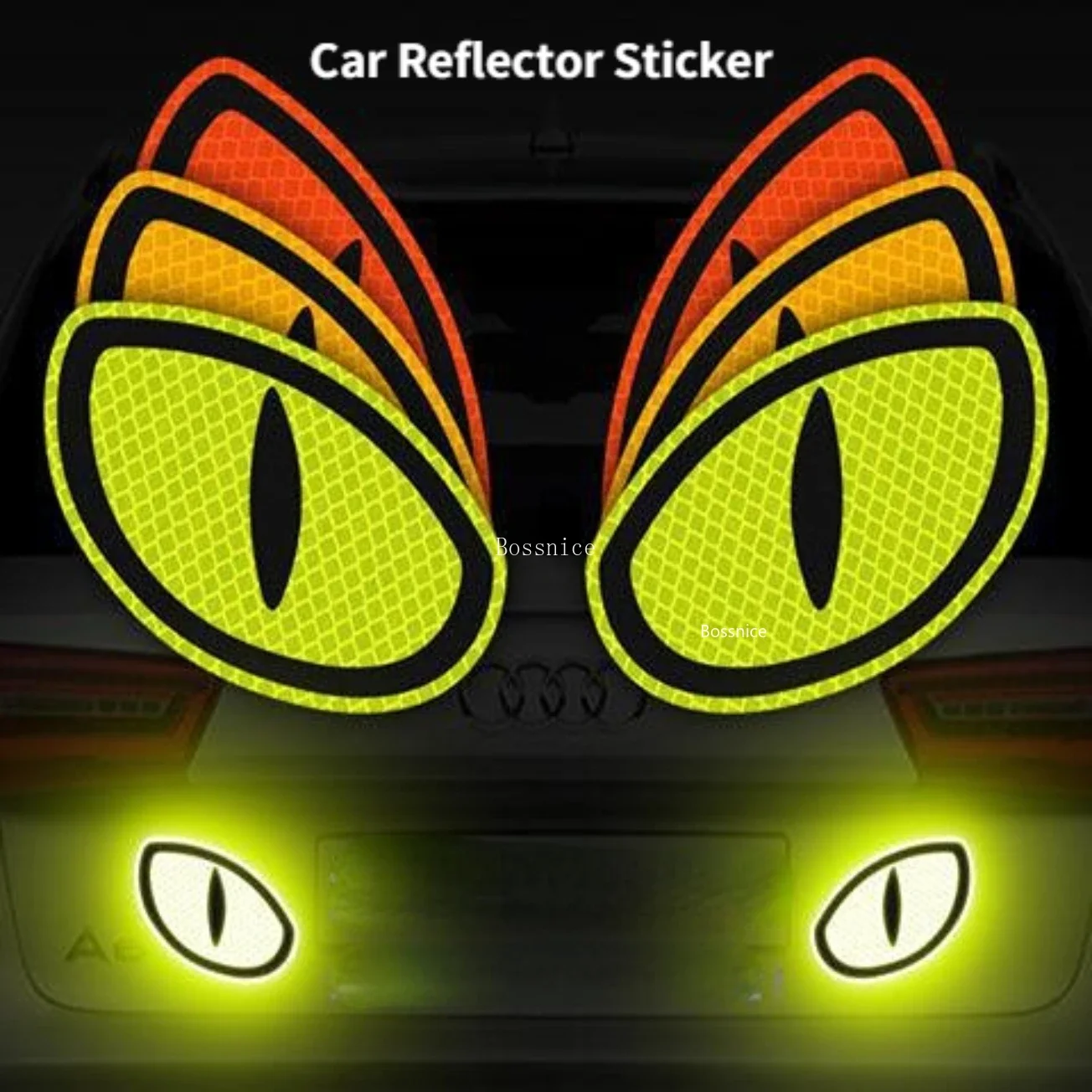 2Pcs Reflective Safety Warning Tape Car Sticker Car Reflective Sticker Car Sticker Reflective Strips