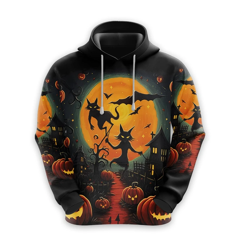 

Black Cat Halloween 3D Printed Hoodies For Women Men Sweatshirt Casual Fashion Hip-hop Long Sleeves Pullovers Pumpkin Tracksuit