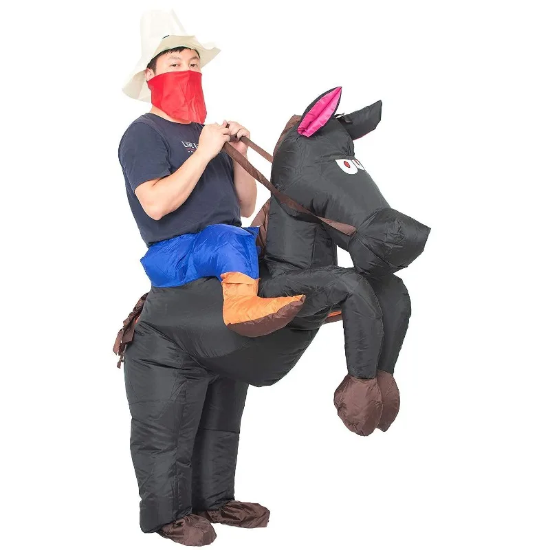 

Horse riding inflatable costume cowboy riding horse inflatable suit animal theme cosplay party Christmas gift novelty dress up