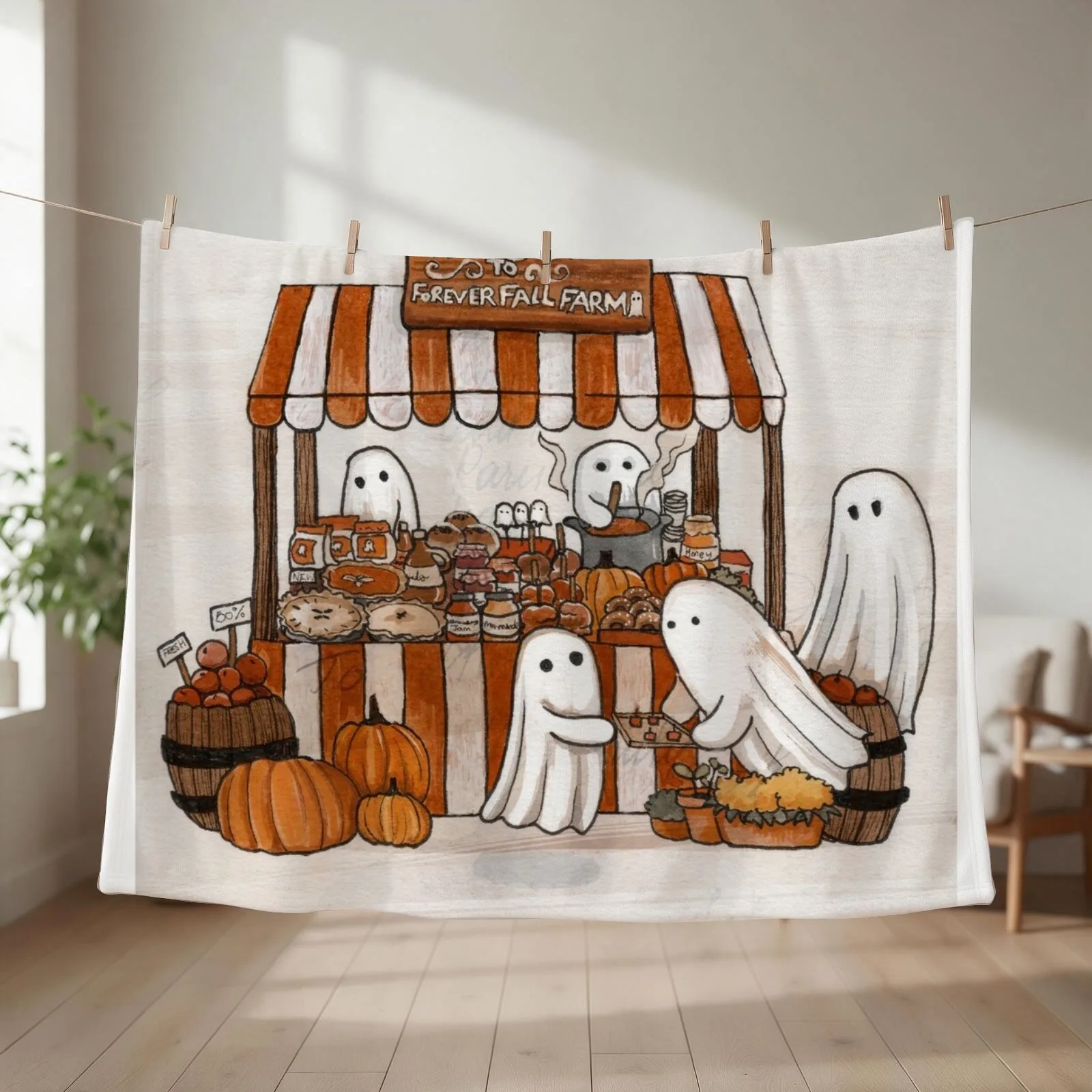 Ghost Market Throw Blanket sofa bed Custom Hairys Warm Blankets