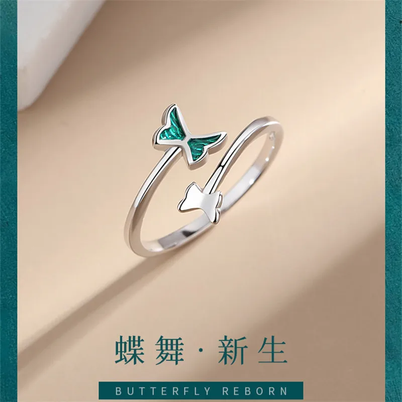 925 Sterling Silver Butterfly Adjustable Rings For Women Wedding Fine Jewelry Gift Accessories Wholesale Argent 925 Jewellery