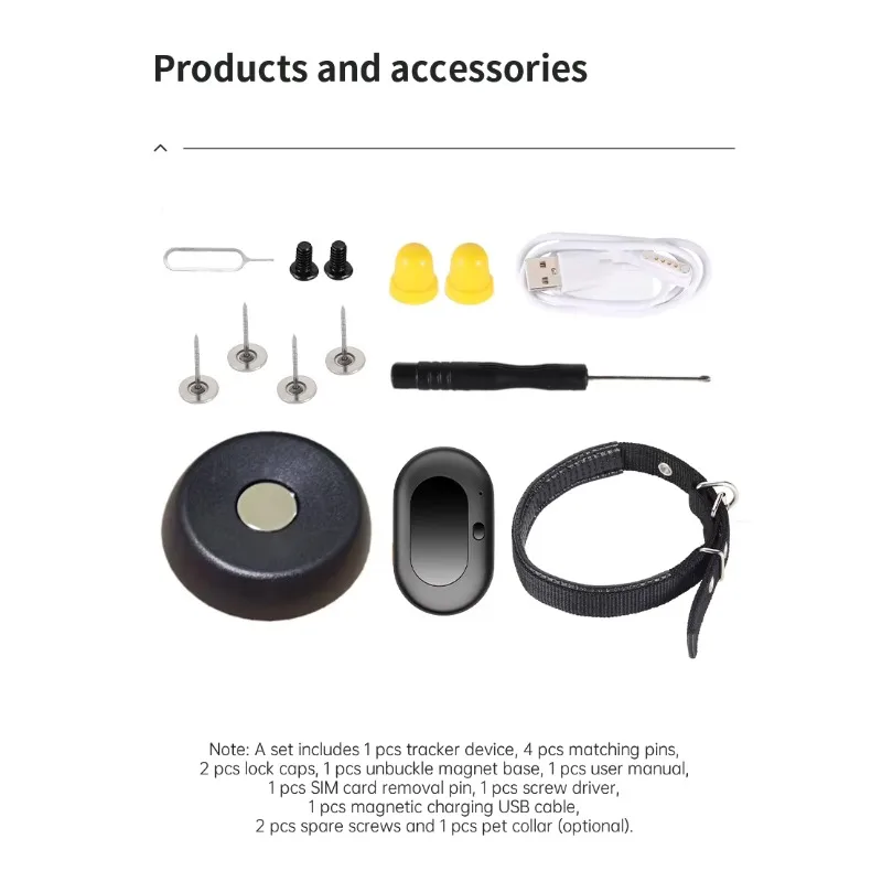 New Pet Supplies Dog Positioning Real Time Tracker Locator Pet Tracking Collar Device for Dogs Cats