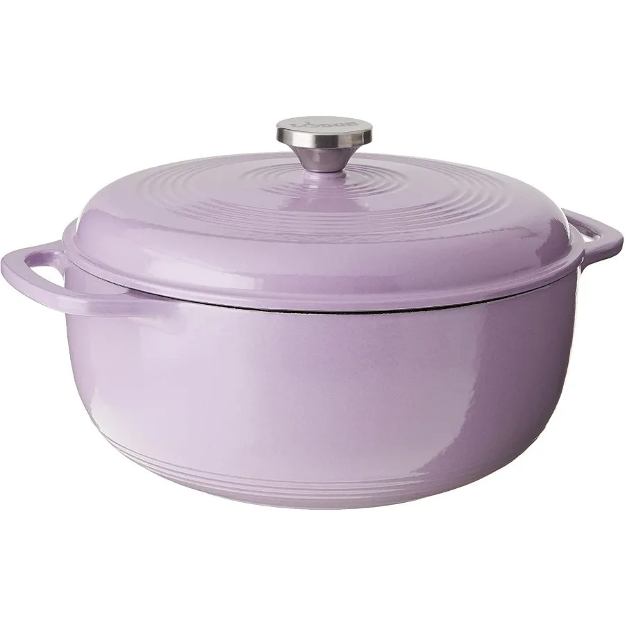 

3 Quart Enameled Cast Iron Dutch Oven with Lid Dual Handles Oven Safe up to 500 F or on Stovetop Use to Marinate Cook Bake Refr
