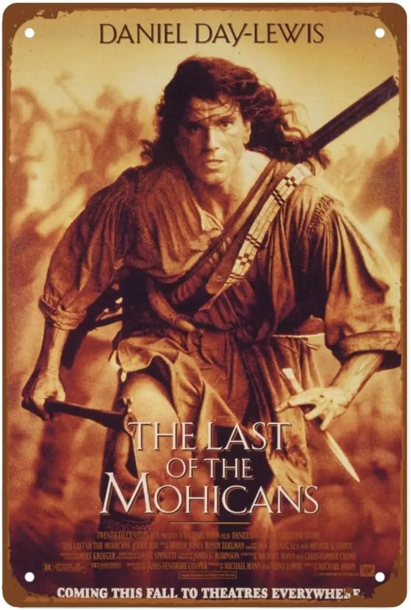 The Last Of Mohicans Moviewall art Metal Wall Tin Sign Canvases For Painting room decor Retro Gift Man Cave Vintage Decorations