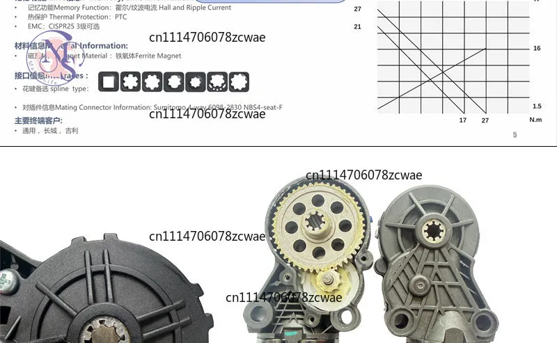 8‑Tooth Metal Gear Sofa Bed Backrest Adjustment Motor, 12V‑24V Angle Adjust Motor, Seat Modification Parts