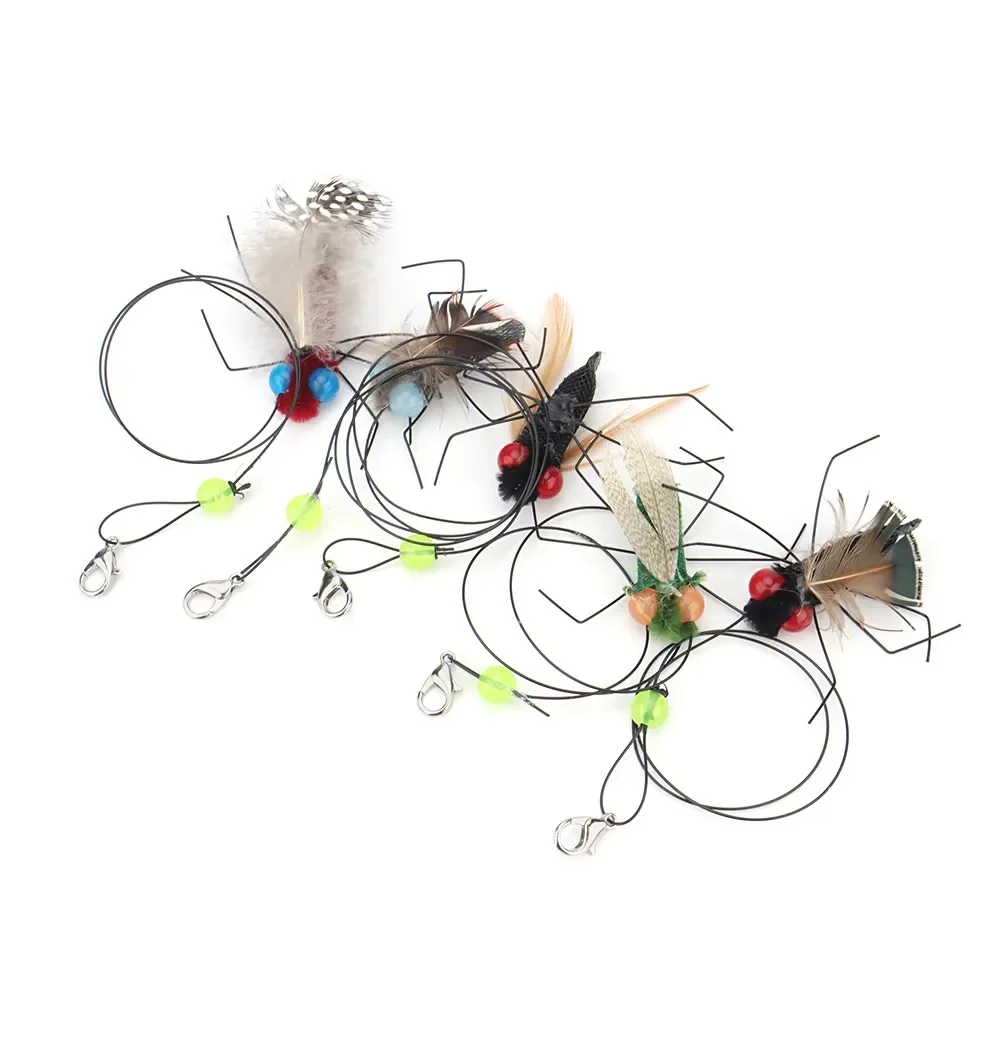 

5pcs Simulation Small Flying Insects Replacement Accessories for Cat Teasers Toys Kitten Feather Toys Pet Supplies