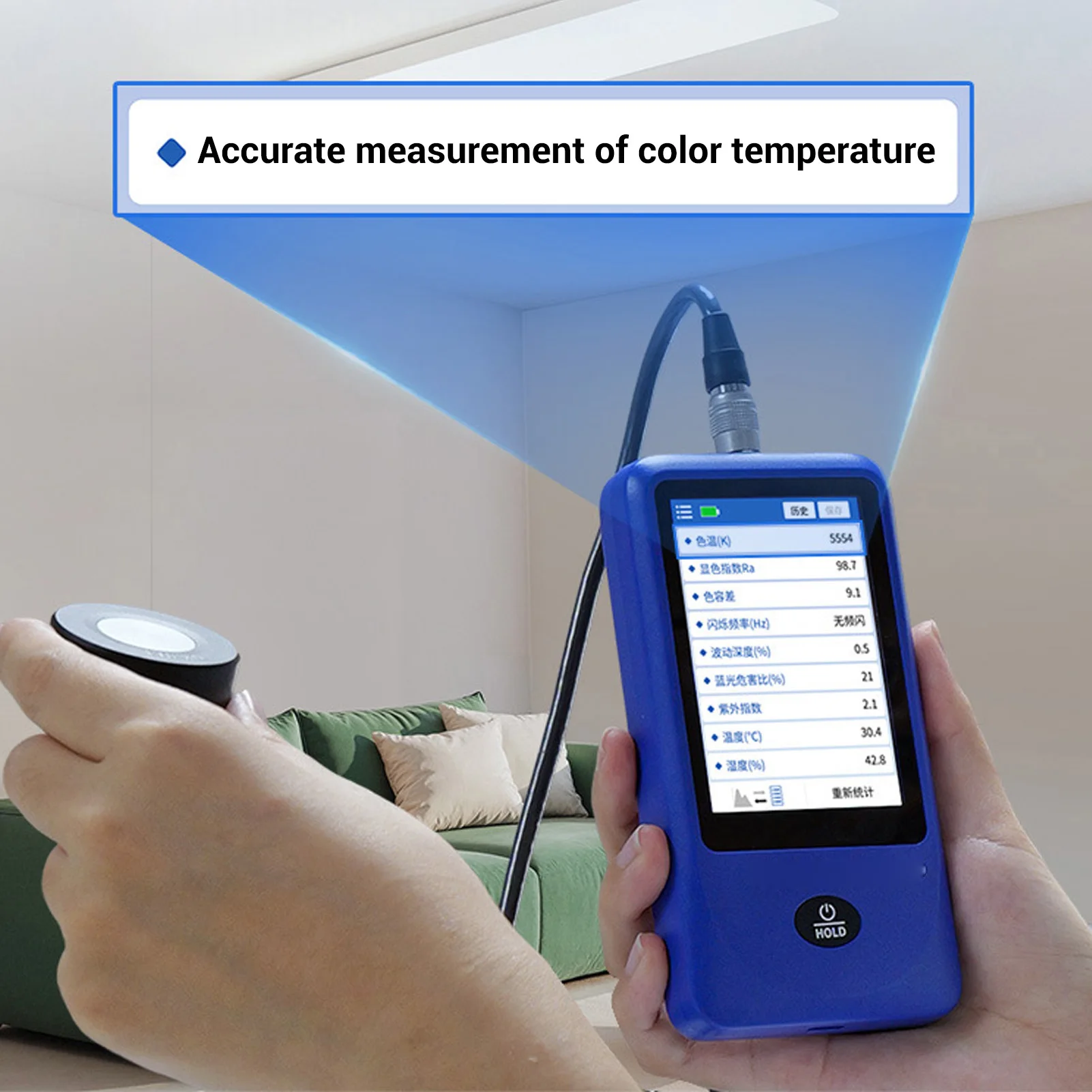 LS335 Light Spectrum Meter Handheld Spectrometer Spectral Illuminance Meter 1 Million Lx Range Measure Color Temperature Renderi
