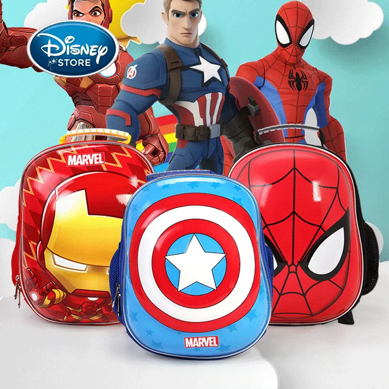 

Disney Marvel 3D Hard Shell Round Eggshell Book Bag Cartoon Princess Spiderman Mickey Children Baby Kindergarten Backpack