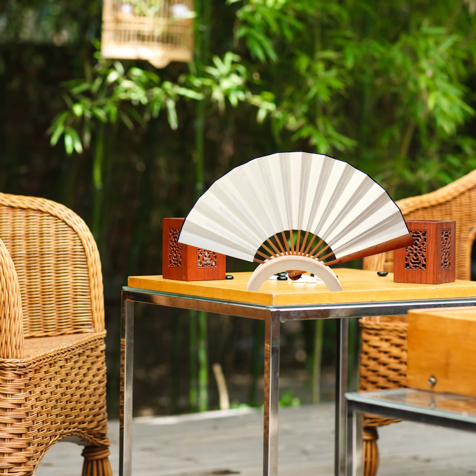 

2Pcs Folding Fan Display Stands Wood Bracket Stable Bottom Easy to Install and Carry Folding Fan Display Stand
