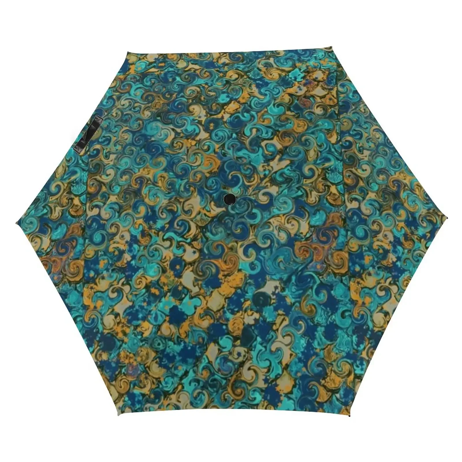 Bohemian Umbrella 3 Fold 8 Ribs Umbrella Floral Print Wind Resistant Pocket Mandala Umbrella Lightweight Umbrellas for Men Women