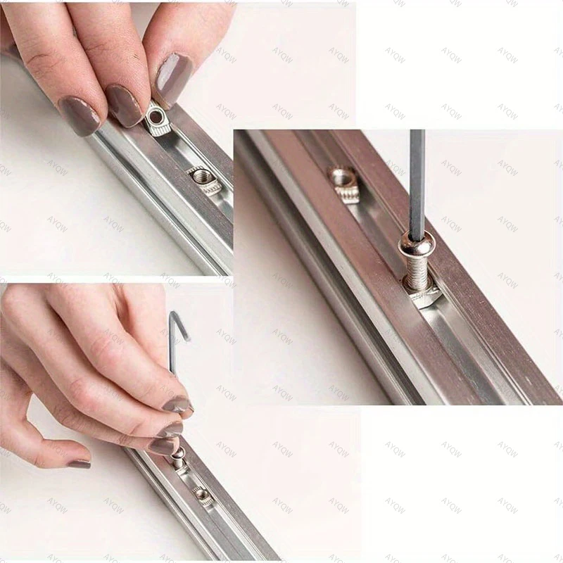 100 قطعة 2020 سلسلة الألومنيوم الصناعي T المكسرات: M3/M4/M5 T فتحة المطرقة رئيس السحابات ، مجموعة متنوعة من الكربون الصلب #4