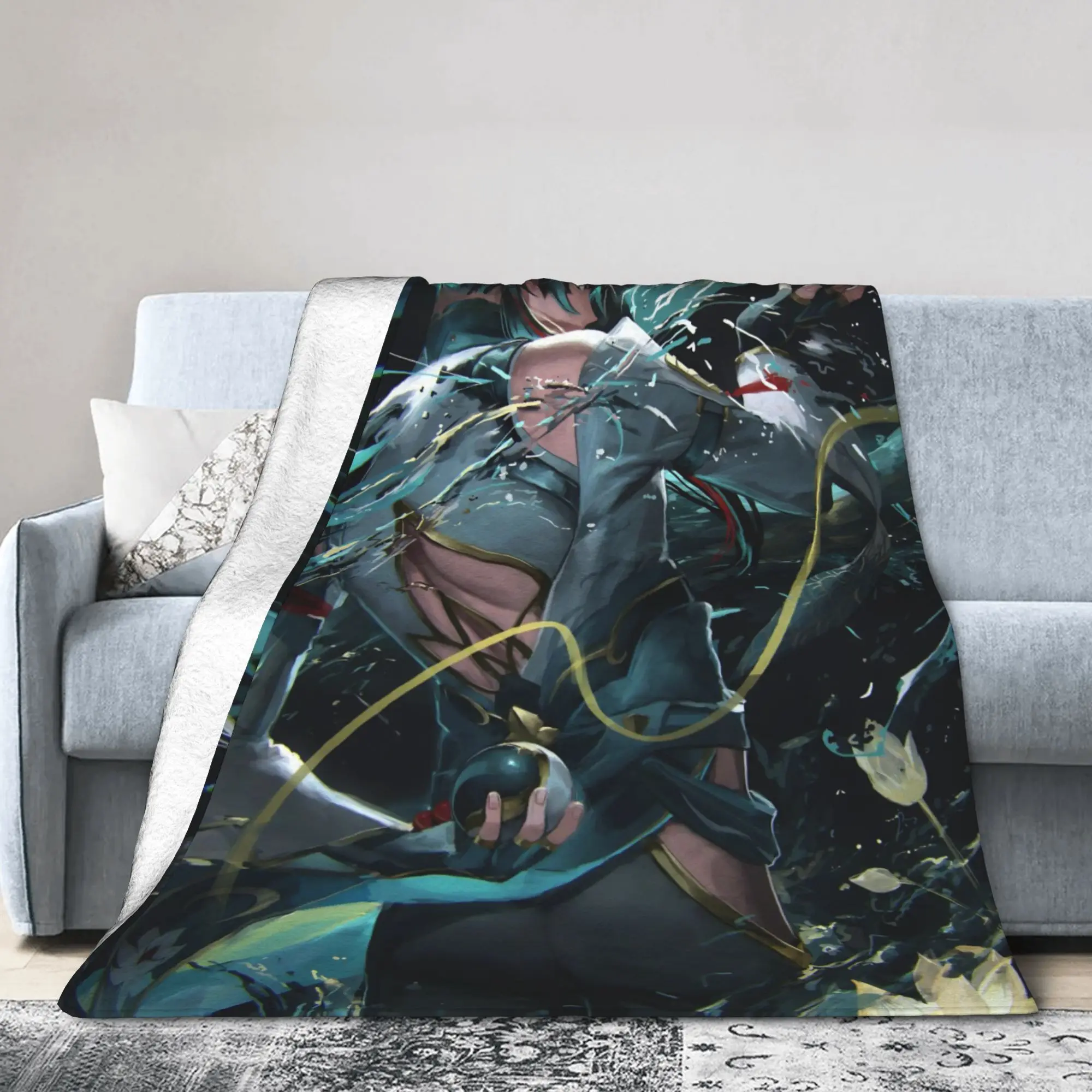 Honkai Star Rail Dan Heng Blanket Flannel Game Cartoon Warm Throw Blankets for Bedspreads Quilt Breathable