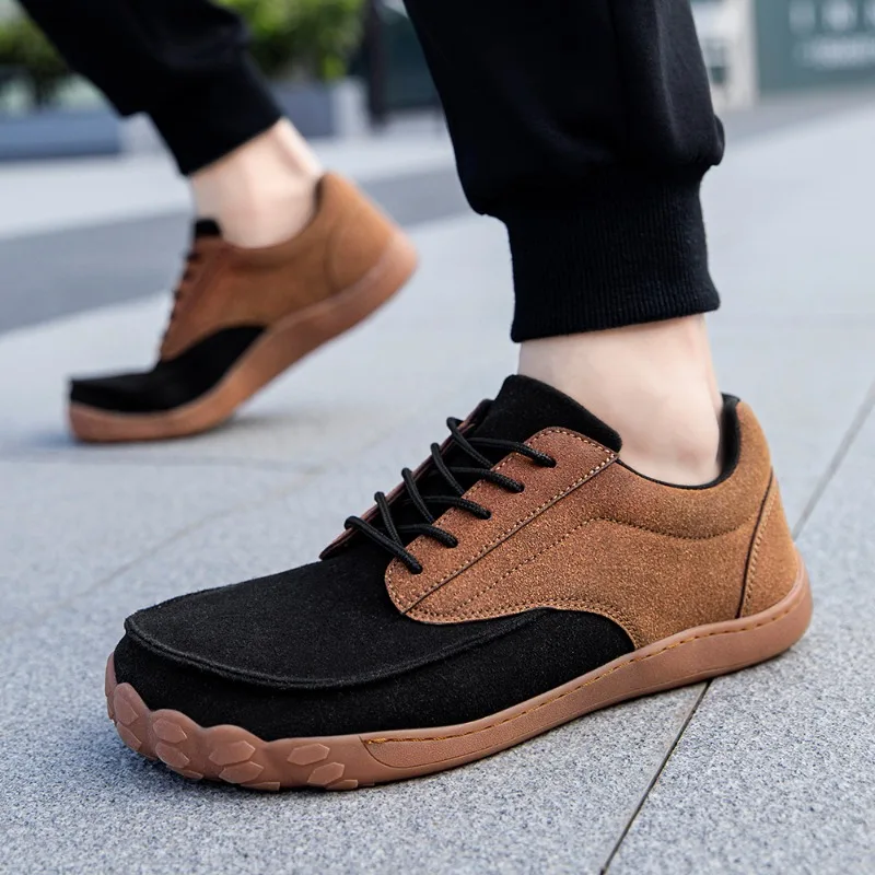 

Мужская удобная дышащая прогулочная обувь с сеткой на шнуровке, обувь для отдыха с широкими ладонями и плоской подошвой, активный отдых на свежем воздухе, поездки на работу, Джокер