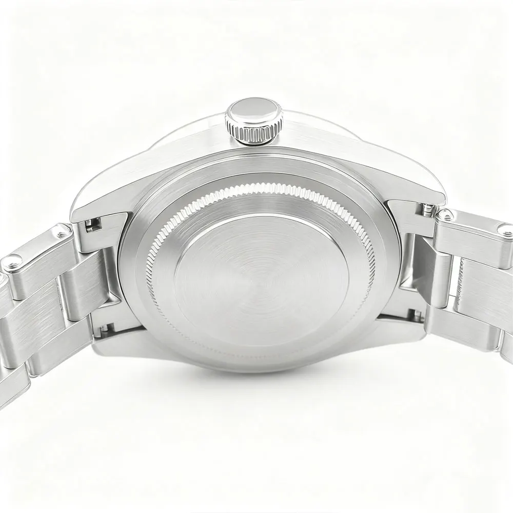 Orologio da uomo con logo personalizzato da 39 mm quadrante sterile NH35 orologio meccanico automatico orologio da polso in vetro zaffiro impermeabile bracciale in acciaio