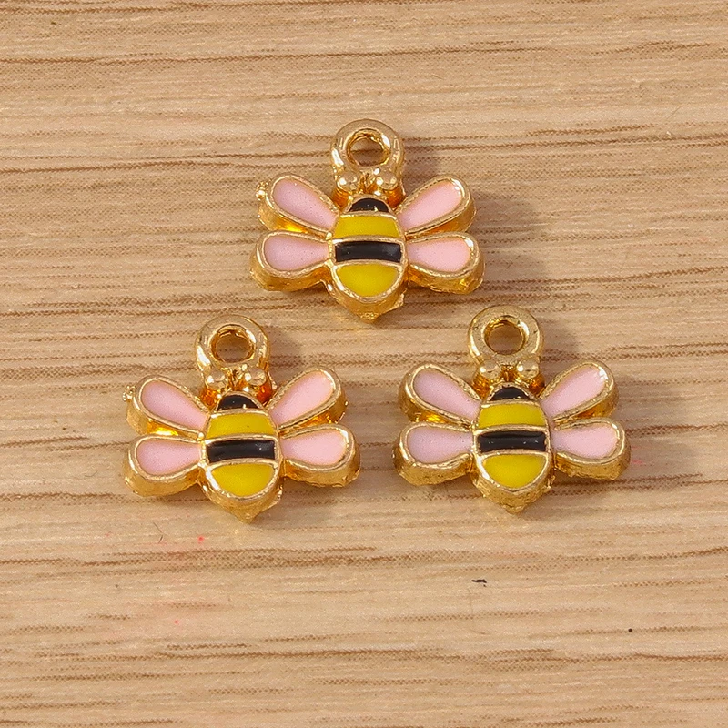 10 stücke Cartoon Tier Charms Emaille Honigbiene Charms Anhänger für Schmuck Herstellung Ohrringe Halskette Armbänder DIY Handwerk liefert – Detail 21