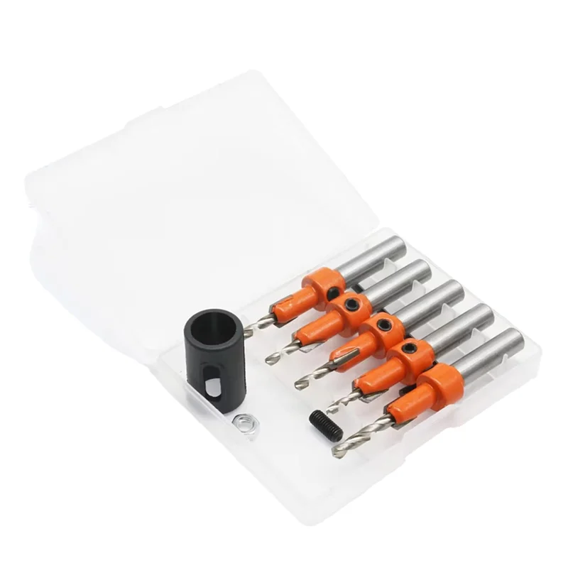 

ABKS-For Woodworking 5PCS Set 8Mm Adjustable Countersink Drill Bit Set, Counter Sinker Drill Bit Set