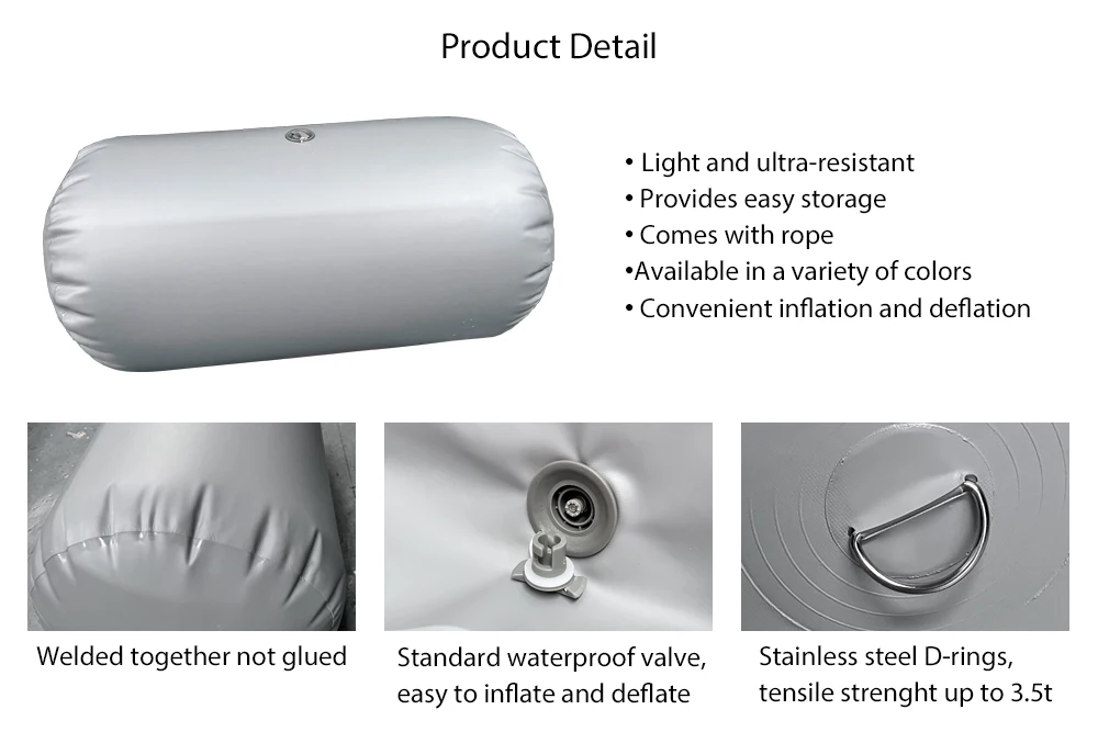 Inflatable Boat Fender PVC Marine Mooring Bumper for Yacht Sailboat Dock Protection Thickened Wear Resistant with Storage Bag view 2