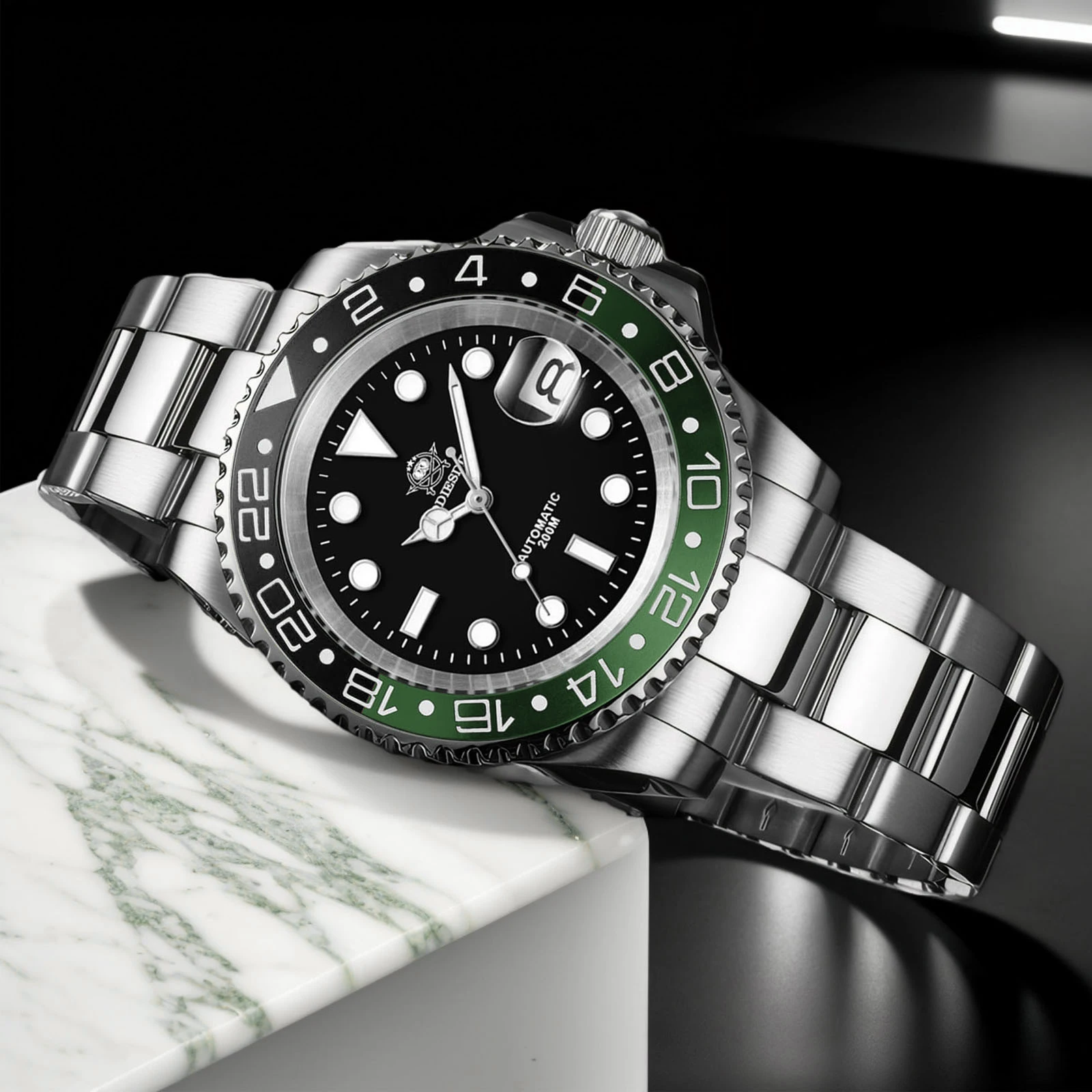 ADDIESDIVE Zegarek Automatyczny Mechaniczny z Szafirowym Szkłem Japan 8215 Stal Nierdzewna AD2503 Reloj Hombre Wodoodporny NOWY Zegarek Nurkowy