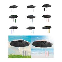 Manual Folding Umbrella Compact Sturdy 8 Ribs with Case Practical Large Sun Protection Umbrella with Rings Buckle for Hiking