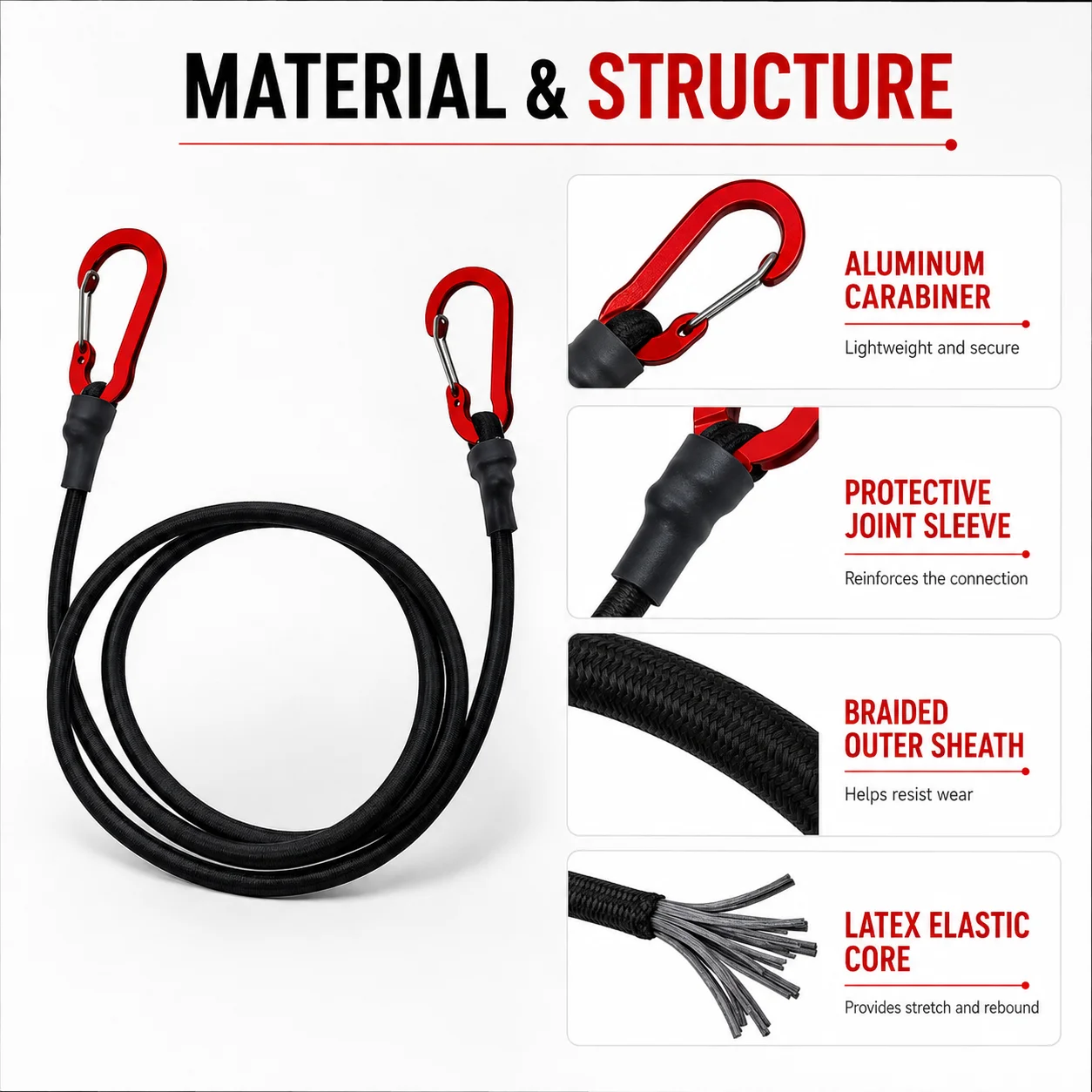 PINMOAP 1PC Luggage Packing Rope Multi Purpose Elastic Strap With Hook For Travel Suitcase Outdoor Camping Cargo Bundling Gear