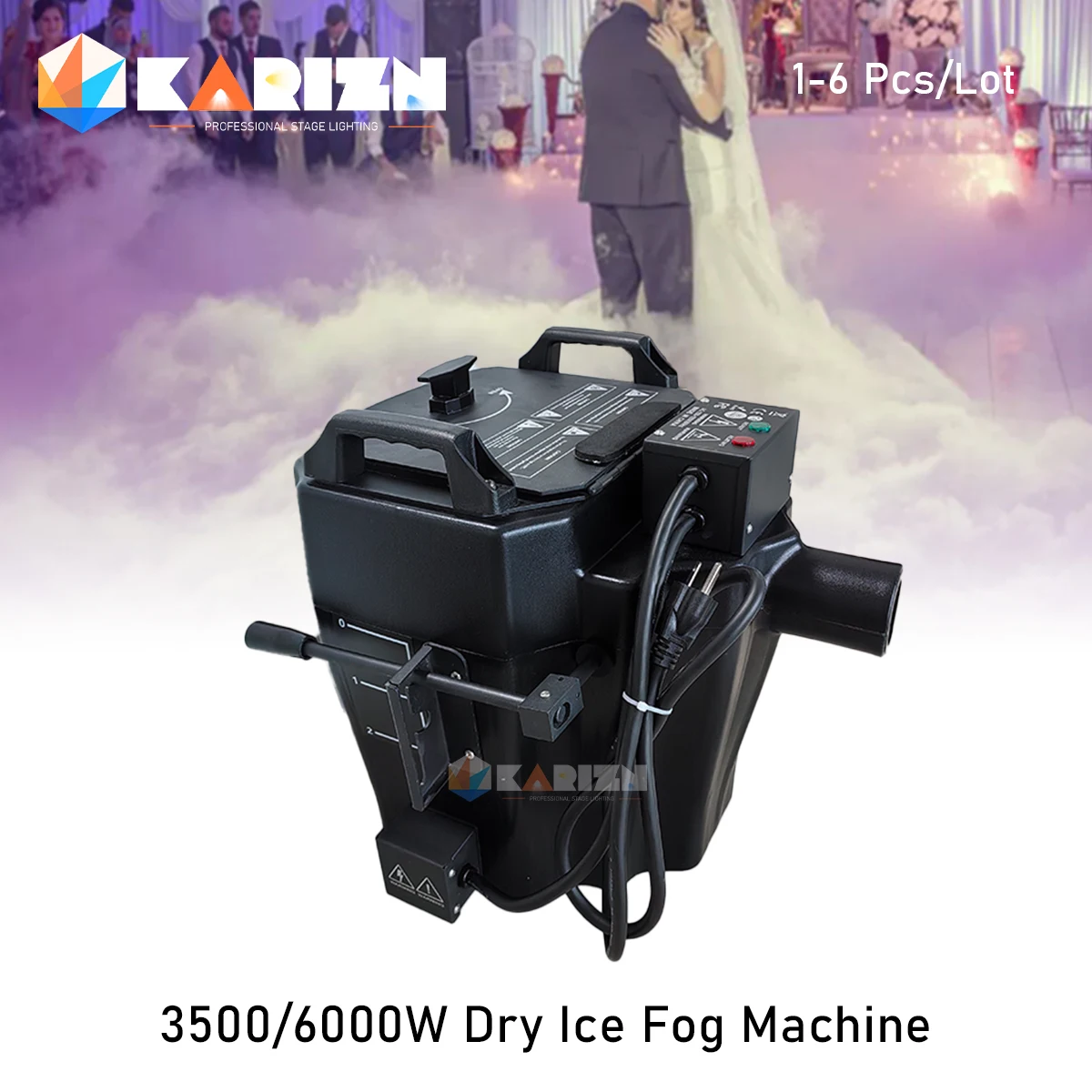 

0 Tax 1-6Pcs 3500W 6000W Dry Ice Fog Machine Stage Low Ground DMX512 Smoke Machine For Wedding Events With Pipe And Nozzle