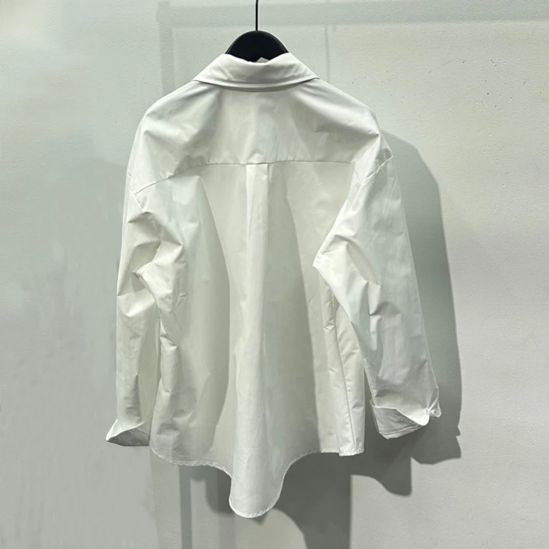 HKSH Spring Autumn New Men's Tide White Sequins Design Niche Vintage Shirt Elegant Fashion High Street Loose Casual Tops HK13628