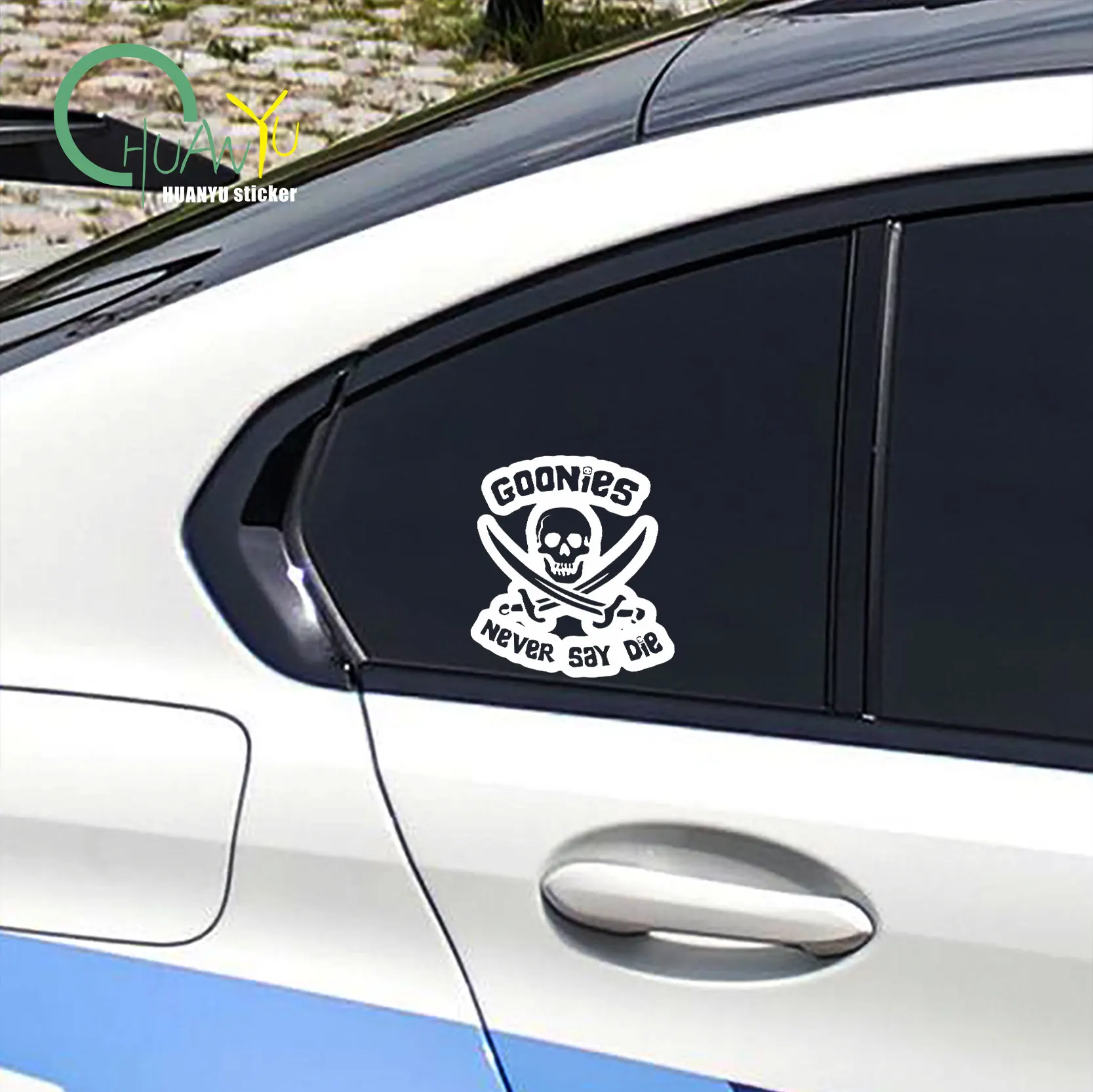 Autocollant de lettre de crâne jamais donnent, autocollant réfléchissant imperméable pour décoration de voiture et de moto