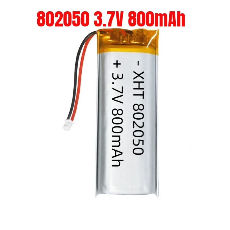 

802050 3.7V Lithium Battery Li Po Battery 800mAh Lipo Rechargeable Li Polymer Batteries for Tracker Monitor Dog Trainer Cell