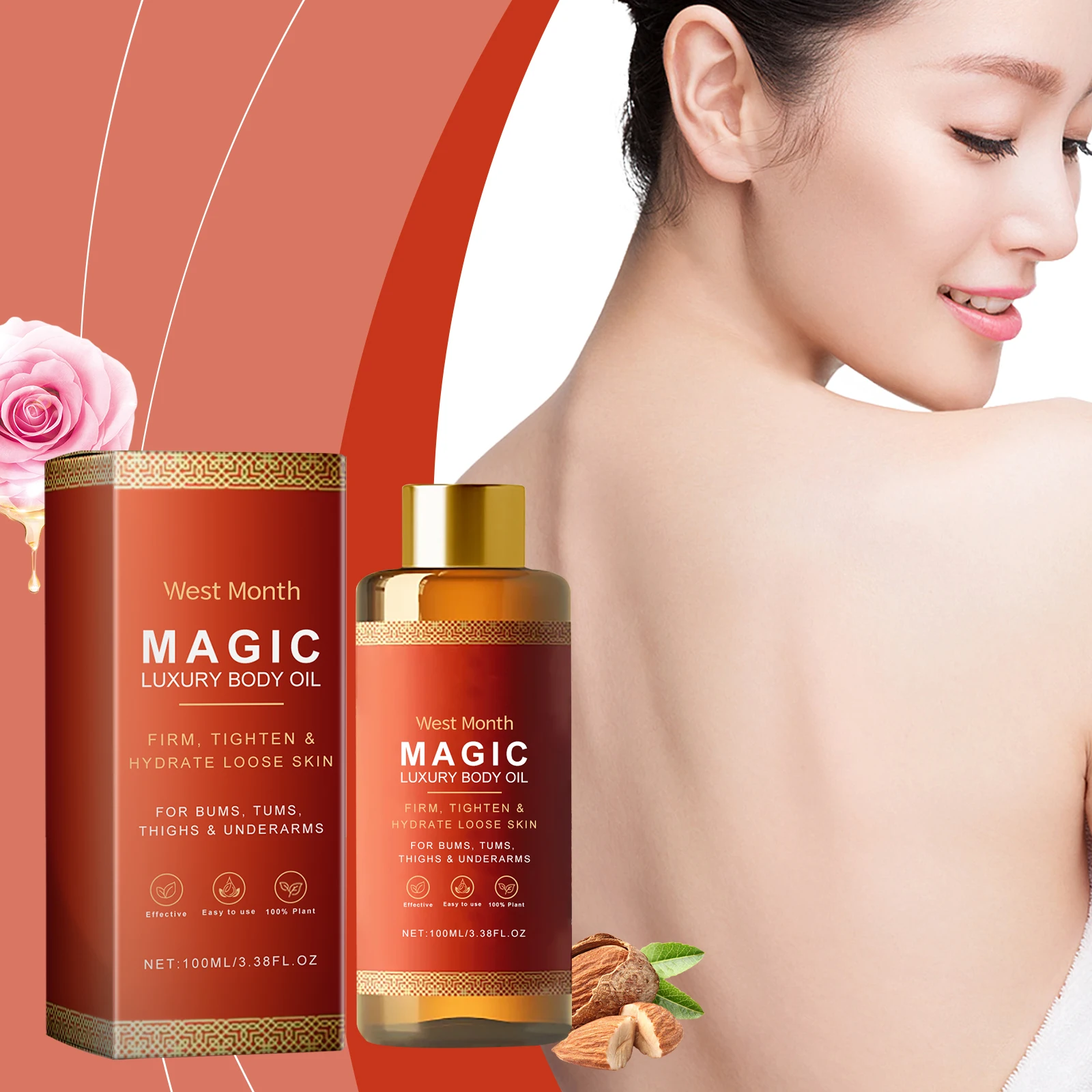 Aceite Corporal Reafirmante y Lifting, Reduce las Líneas Finas, Mejora la Flacidez y Opacidad de la Piel, Ilumina, Hidrata y Nutre, Cuidado de la Piel
