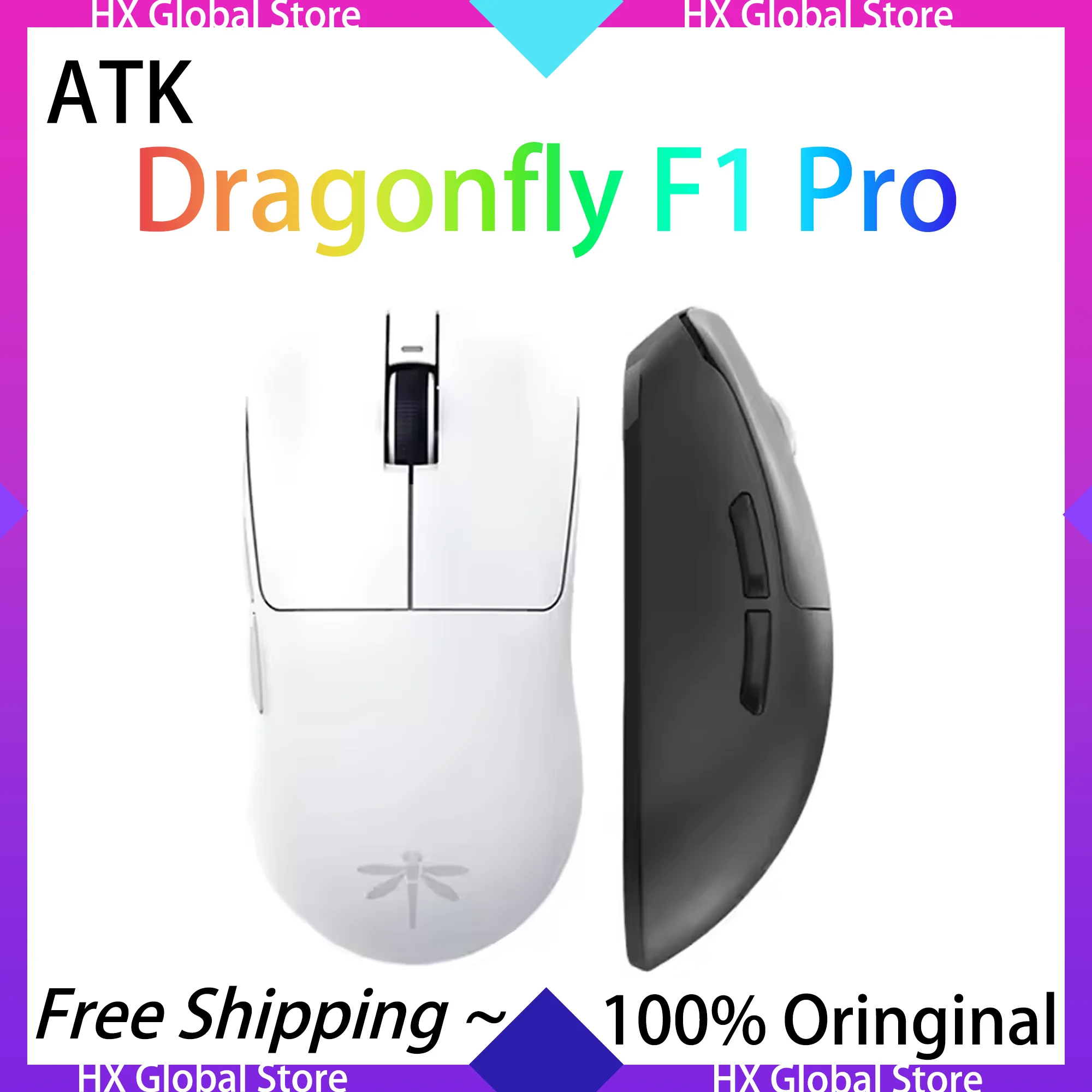 

Беспроводная мышь ATK Dragonfly F1 2,4G PAW 3395, перезаряжаемая двухрежимная игровая мышь Fps, легкие игровые аксессуары на заказ