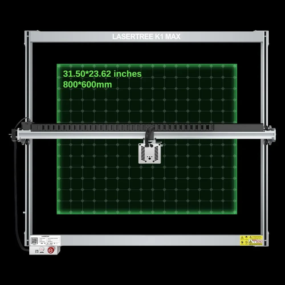 Árvore a laser k1 max 60w diy máquina de gravura de folhas diodo lazer gravador madeira cnc máquinas de corte a laser com bomba de ar para madeira compensada