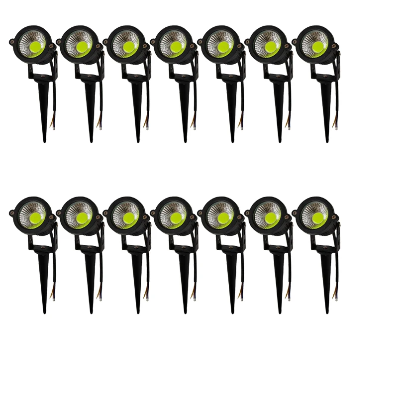 Luz LED para exteriores para jardín y césped, lámpara de paisaje de 5W, pincho impermeable, Bombilla de camino, blanco cálido, verde, 220V, 110V,