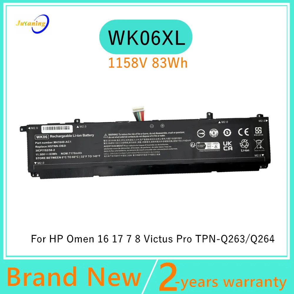WK06XL WK04XL Laptop Battery For HP Omen 16 17 7 8 Victus Pro TPN-Q263 TPN-Q264 HSTNN-IB9V HSTNN-WB0C