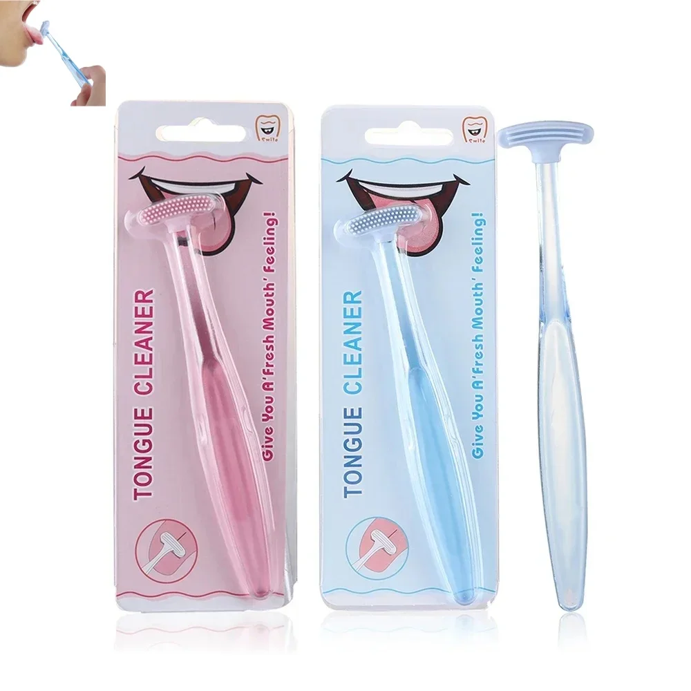 

Dental Oral Cleaning Tongue Surface Cleaner Brush Double Sided Soft Silicone Tongue Scraper Personal Hygiene Care Tool