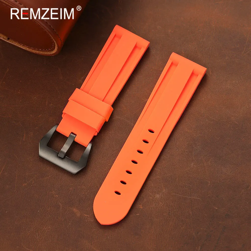 Sport Style Silicone Watch Band Strap for Men 22mm 24mm 26mm Sturdy Replacement Accessory for Wristwatch Watchbands