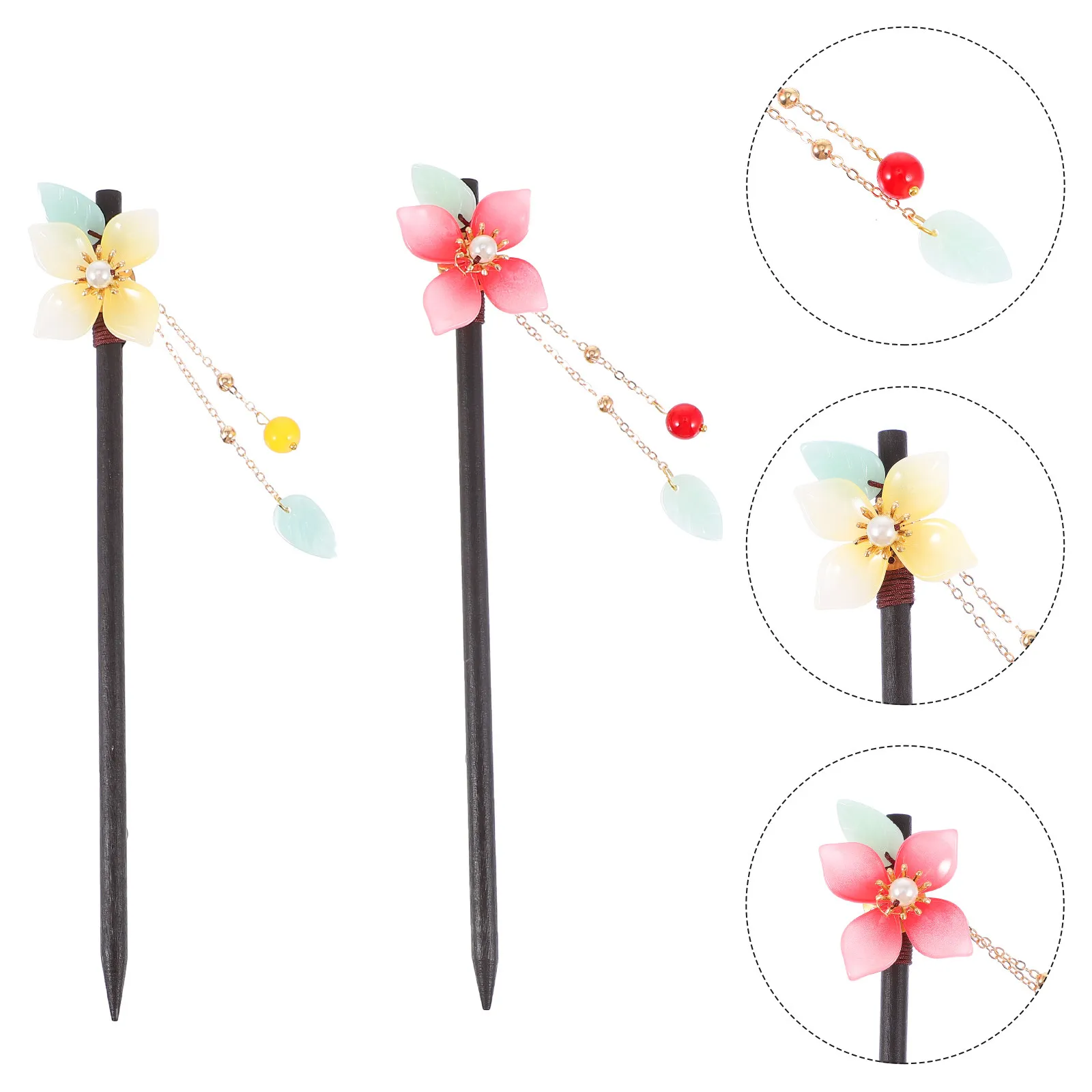 4Pcs Vintage Tassel Hair Fork Classic Hairstyle Hair Chopsticks Elegant Tassel Hairpins for Women Wedding Ceremony Outdoor