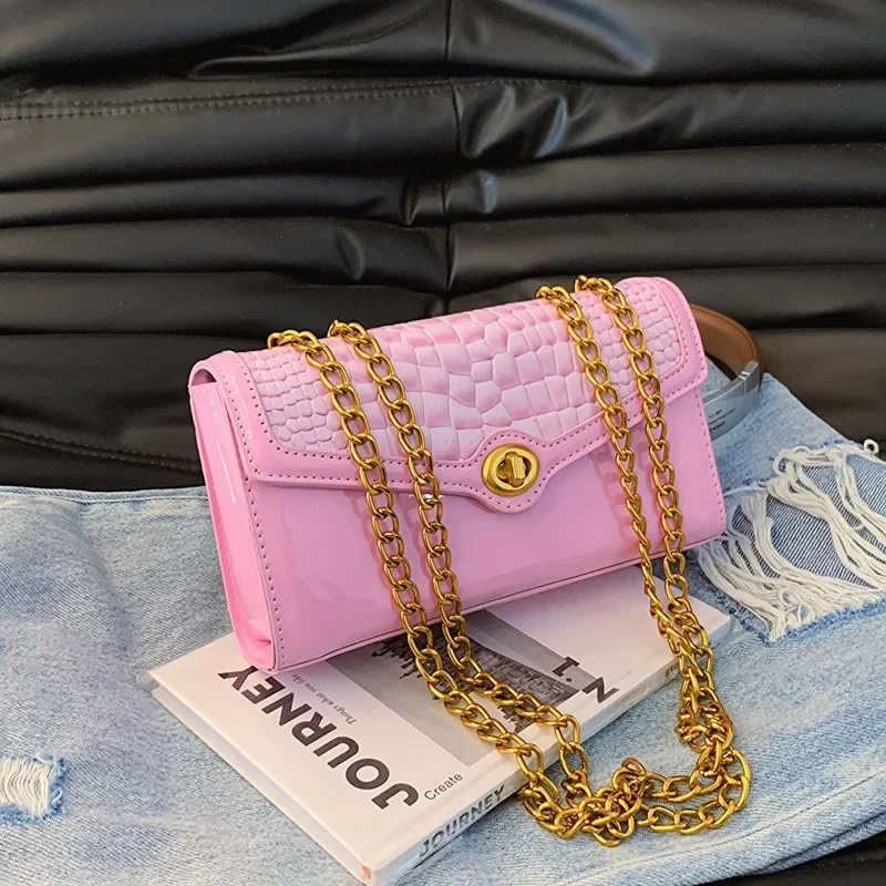 

2025 Lychee Pattern Women's Small Square Bag - Fashionable Texture Underarm Crossbody Messenger Bag