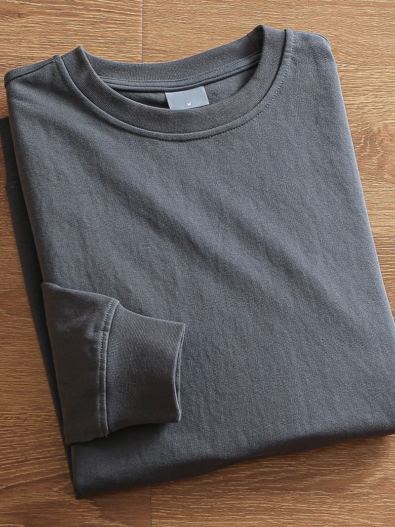 

Весенний повседневный вязаный свитшот с круглым вырезом, однотонный, из тонкого трикотажа, свободного кроя, мужская уличная одежда, современный стиль, удобная верхняя одежда