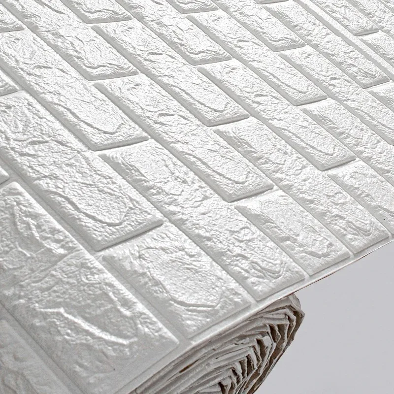 Stiker dinding 3D motif bata, dekorasi rumah Modern DIY, Panel berperekat tahan air untuk dekorasi rumah