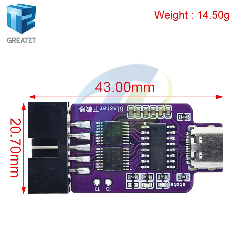 GREATZT DC 1.2V-3.3V Type-C USB Blaster Downloader For ALTERA CPLD/FPGA JTAG Altera Programmer For Arduino