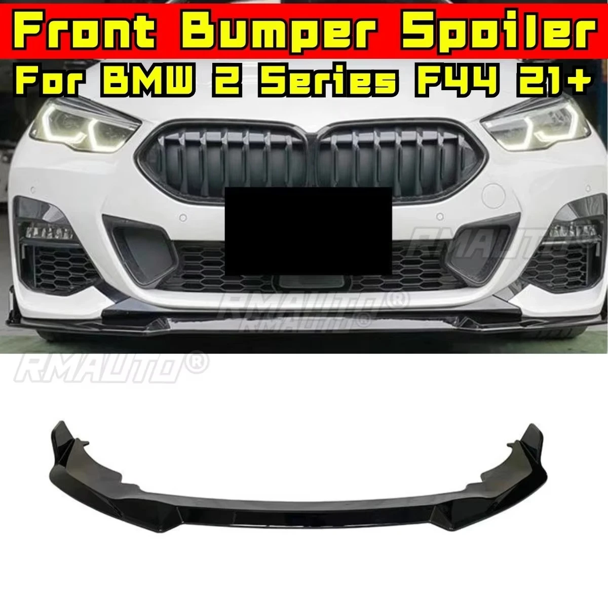 

Car Front Bumper Spoiler Lip Diffuser Splitter Glossy Black Modification Part For BMW 2 Series F44 2021+ Car Accessories