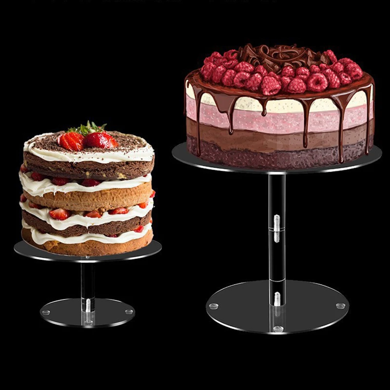 PEANDIM Multi-Layer Round Acrylic Cake Stand Display Shelf Wedding Party Cupcake Holder Plate Home Macaron Stand Bakeware Decor