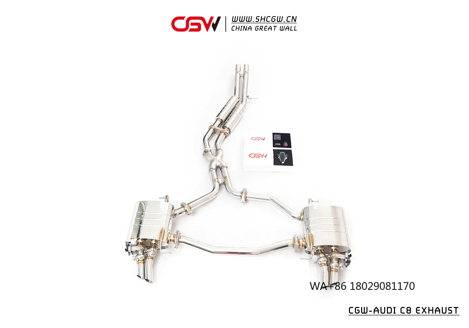 

Оригинальная заводская выхлопная система из нержавеющей стали (клапан, глушитель, даунпайп, кэтбэк) для Audi A6 C8 RS6 3.0T 2019+