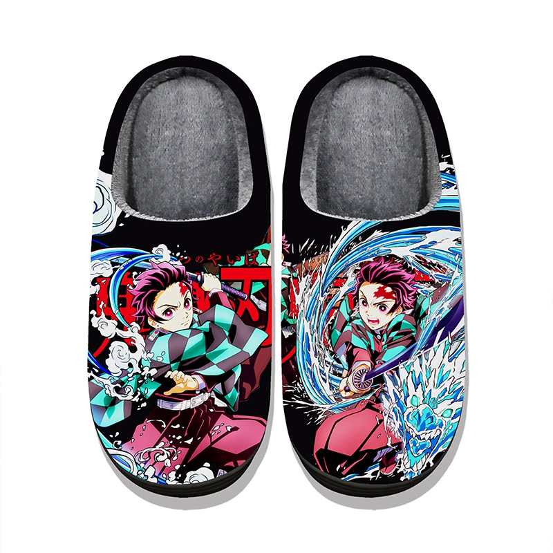 鬼滅の刃キャラクターぬいぐるみスリッパ男性と女性用冬暖かい屋内ぬいぐるみ履物炭治郎禰豆子善逸カップルギフト