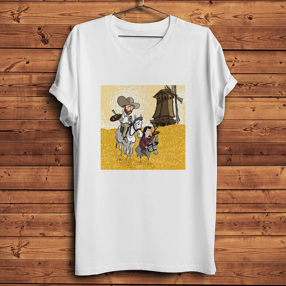 Vincent Van Gogh Knight Don Quijote, Don Quijote de la Mancha, camiseta divertida, camiseta informal, camiseta unisex, estampado transpirable sin grietas